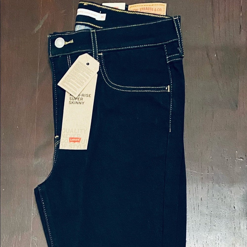 Levis High Rise Super Skinny Dark Jeans - Size 10S